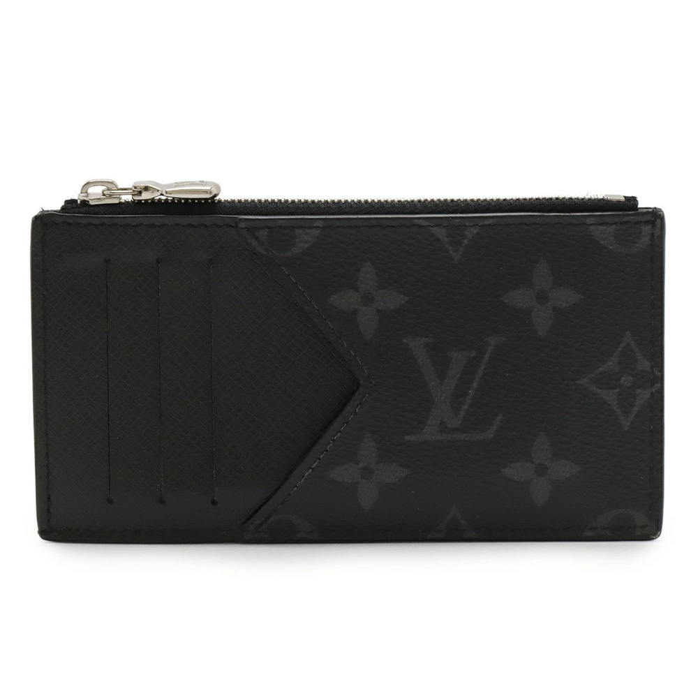 LOUIS VUITTON Taigarama Monogram Eclipse Black Coin Card Case Noir Black